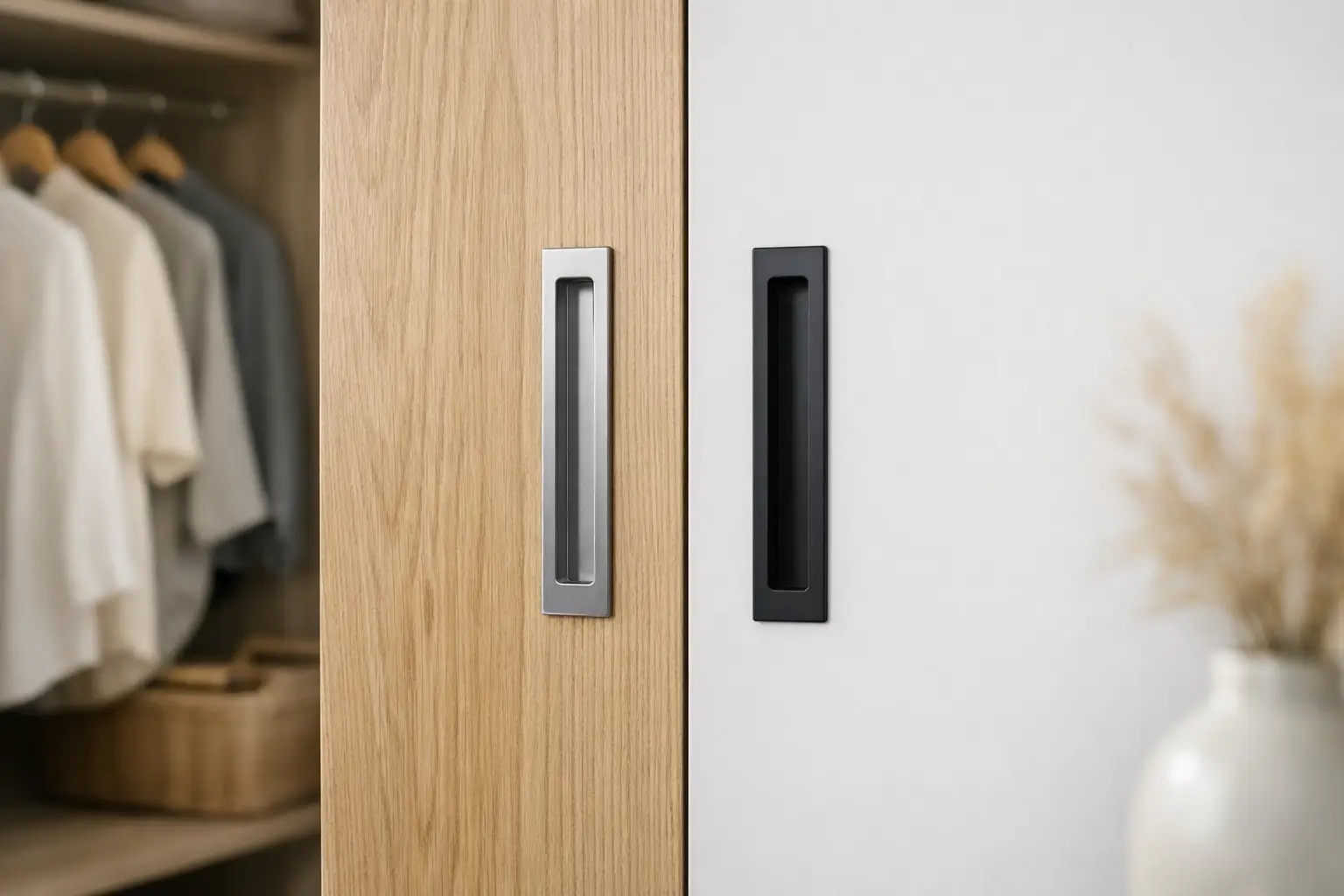 Innfelte håndtak til garderobe som passer riktig
